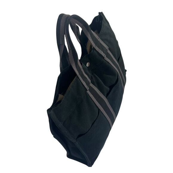 Hermes Authentic Black w Gray Detail Fourre Tout MM Canvas Tote Bag - Picture 2 of 9